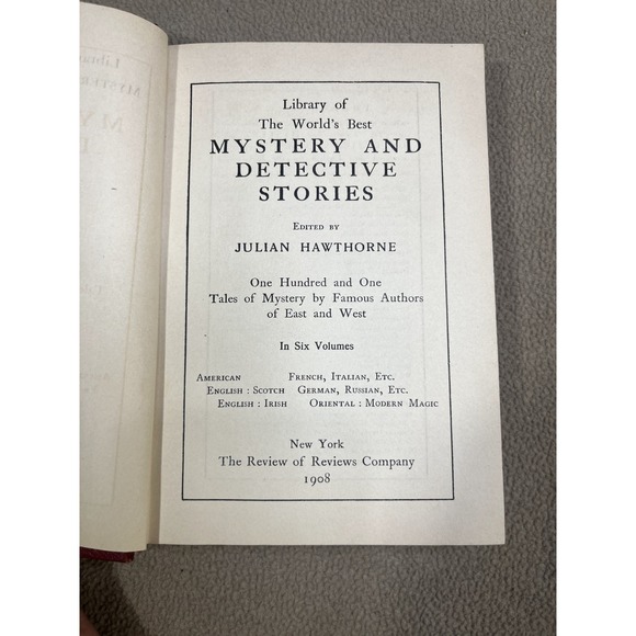 Library of the Worlds Best Mystery and Detective Stories Julian Hawthorne 1908 - Picture 5 of 7
